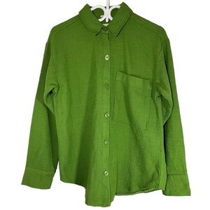 NWT Abercrombie & Fitch Oversized Tweed Button Front Shirt size S